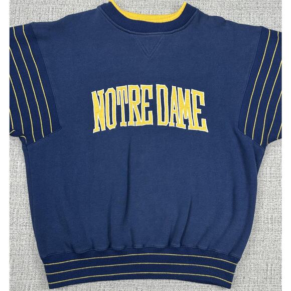 Vintage Notre Dame Fighting Irish Sweatshirt Sz XL Blue NCAA Football Starter - Picture 3 of 15